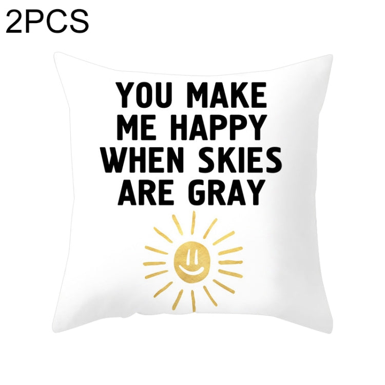 2 PCS 45x45cm Yellow Striped Pillowcase Geometric Throw Cushion Pillow Cover Printing Cushion Pillow Case Bedroom Office