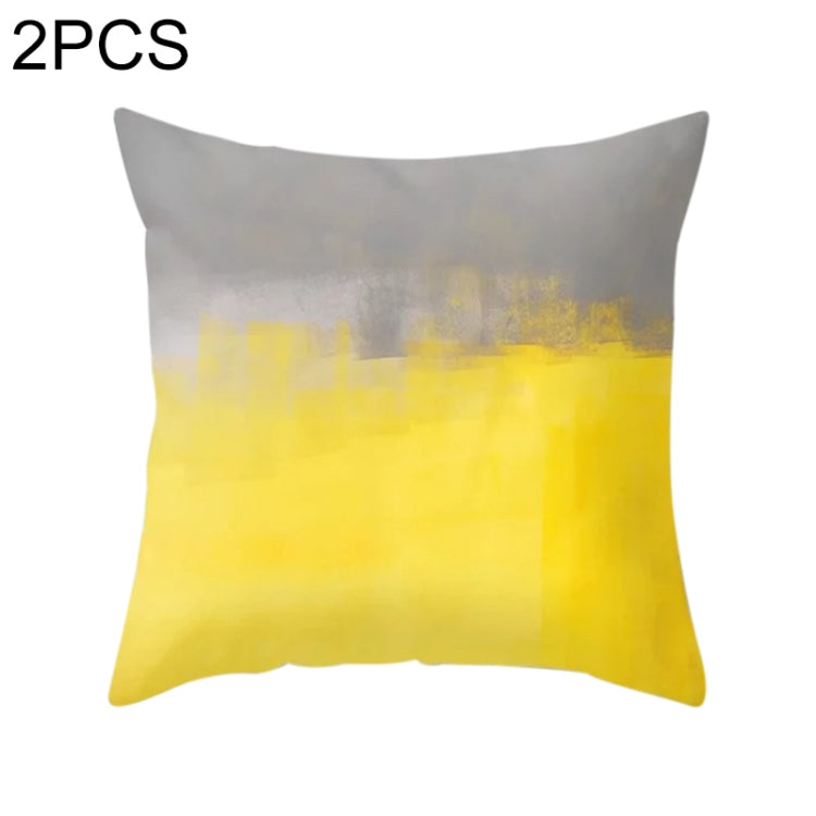 2 PCS 45x45cm Yellow Striped Pillowcase Geometric Throw Cushion Pillow Cover Printing Cushion Pillow Case Bedroom Office
