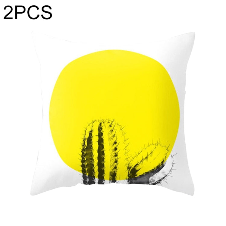 2 PCS 45x45cm Yellow Striped Pillowcase Geometric Throw Cushion Pillow Cover Printing Cushion Pillow Case Bedroom Office