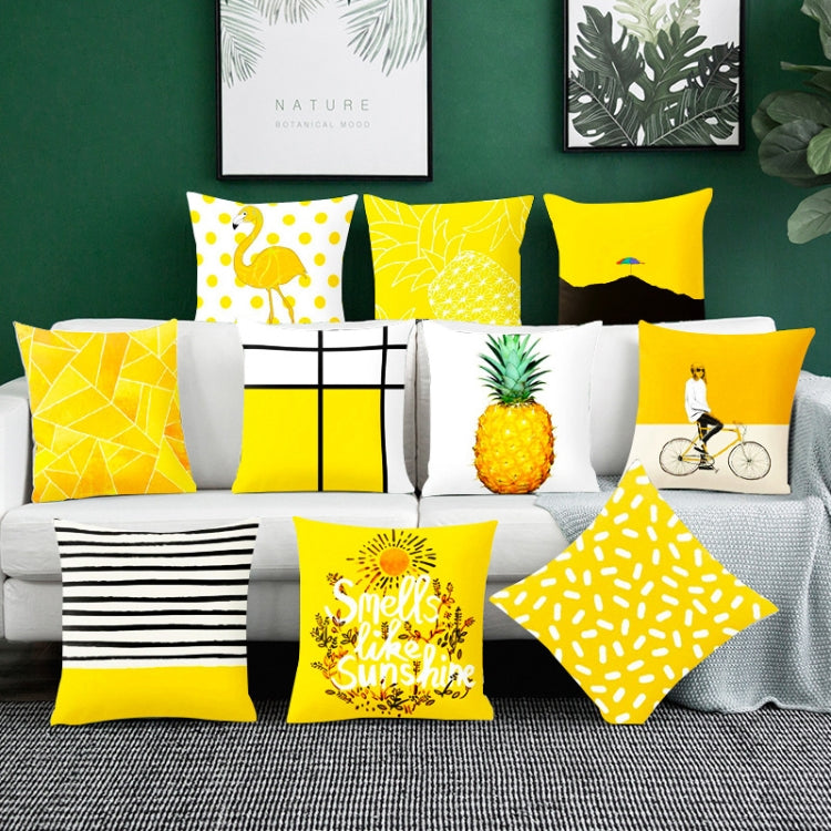 2 PCS 45x45cm Yellow Striped Pillowcase Geometric Throw Cushion Pillow Cover Printing Cushion Pillow Case Bedroom Office