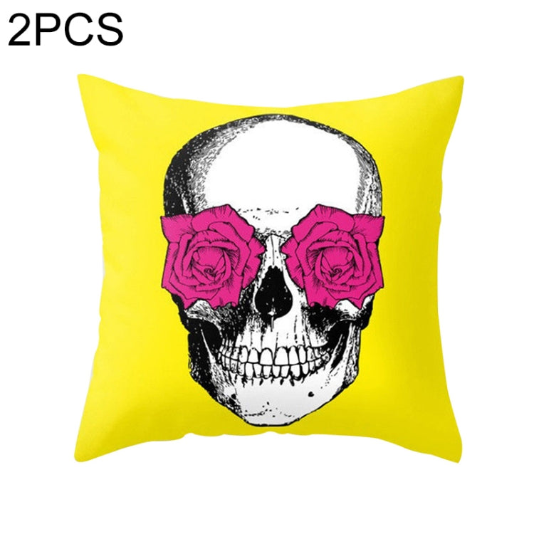 2 PCS 45x45cm Yellow Striped Pillowcase Geometric Throw Cushion Pillow Cover Printing Cushion Pillow Case Bedroom Office