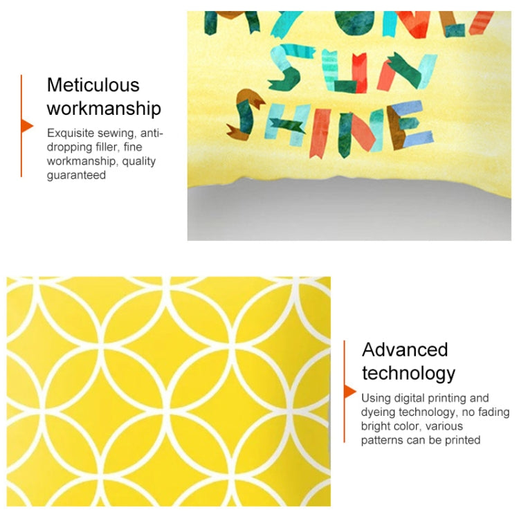 2 PCS 45x45cm Yellow Striped Pillowcase Geometric Throw Cushion Pillow Cover Printing Cushion Pillow Case Bedroom Office