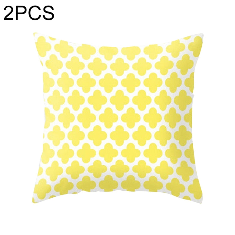 2 PCS 45x45cm Yellow Striped Pillowcase Geometric Throw Cushion Pillow Cover Printing Cushion Pillow Case Bedroom Office
