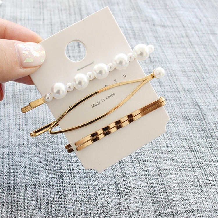 Fashion Jewelry Hairpins Clips Plated Women Pearl Hair Clips Bridal Headdress