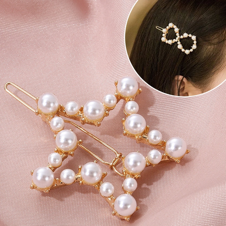 Geometric Irregular Pearl Hairpins Girls Delicate Hair Grip