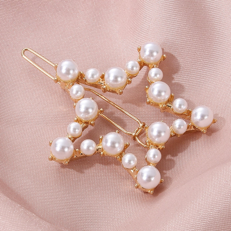 Geometric Irregular Pearl Hairpins Girls Delicate Hair Grip