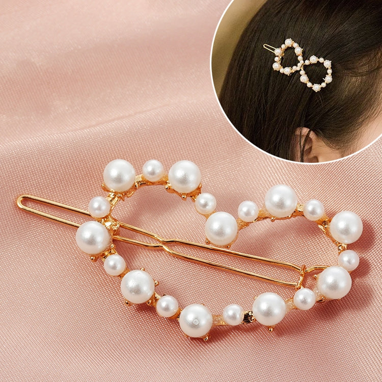 Geometric Irregular Pearl Hairpins Girls Delicate Hair Grip