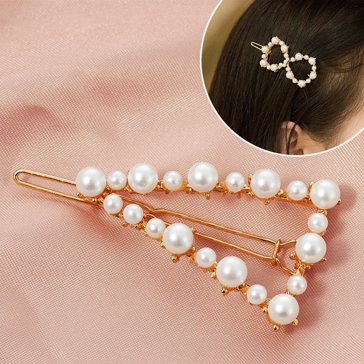Geometric Irregular Pearl Hairpins Girls Delicate Hair Grip