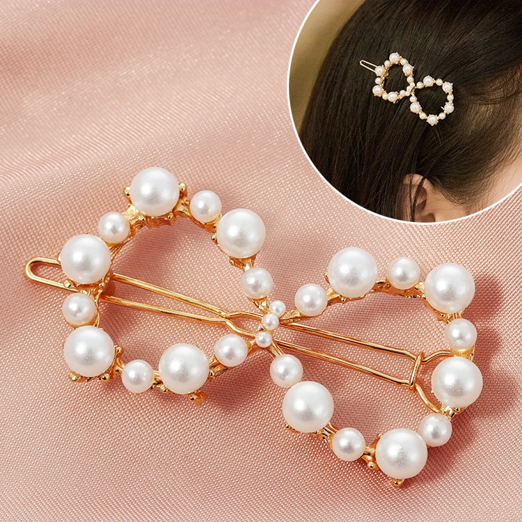 Geometric Irregular Pearl Hairpins Girls Delicate Hair Grip
