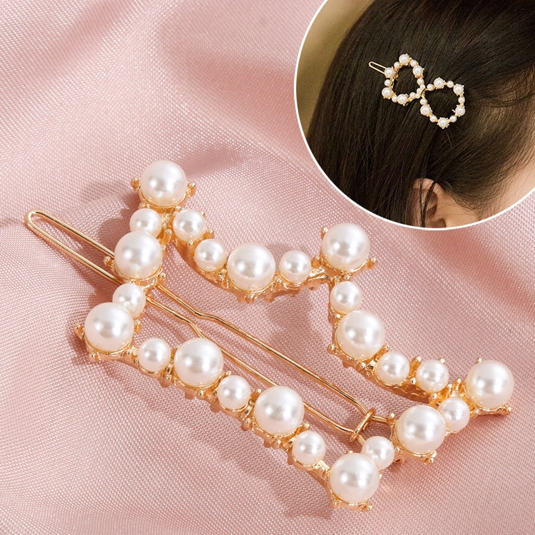 Geometric Irregular Pearl Hairpins Girls Delicate Hair Grip
