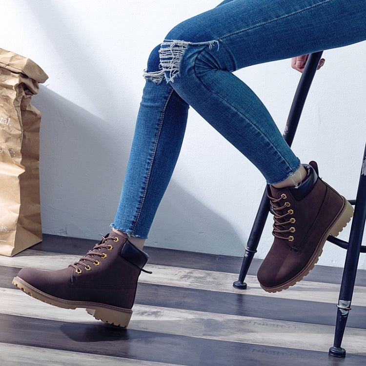 Couple Casual Big Head Warm Shoes Martin Boots, Size:37