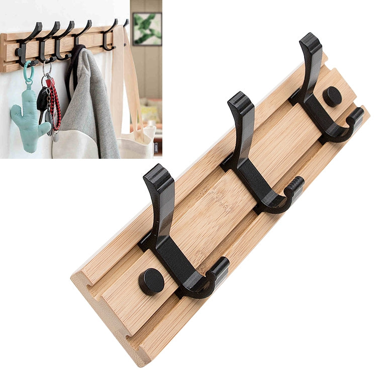 Fashion Wooden Free Punching Hook Coat Rack Hanger Hook for Bedroom Living Room or Wardrobe, Size:3 Hooks