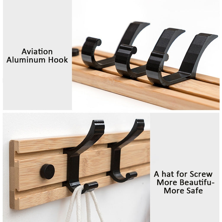 Fashion Wooden Free Punching Hook Coat Rack Hanger Hook for Bedroom Living Room or Wardrobe, Size:5 Hooks