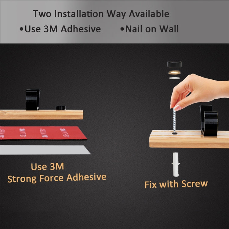 Fashion Wooden Free Punching Hook Coat Rack Hanger Hook for Bedroom Living Room or Wardrobe, Size:5 Hooks