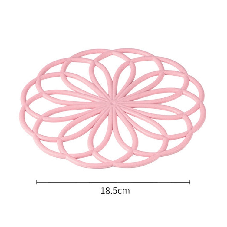10 PCS Creative Hollow Flower Shape Ktchen Household Non-slip Anti-scalding Insulation Tableware Cup Mat(Pink)