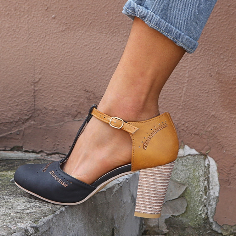 Thick Heel Suede Versatile High Heel Sandals for Women, Shoe Size:35