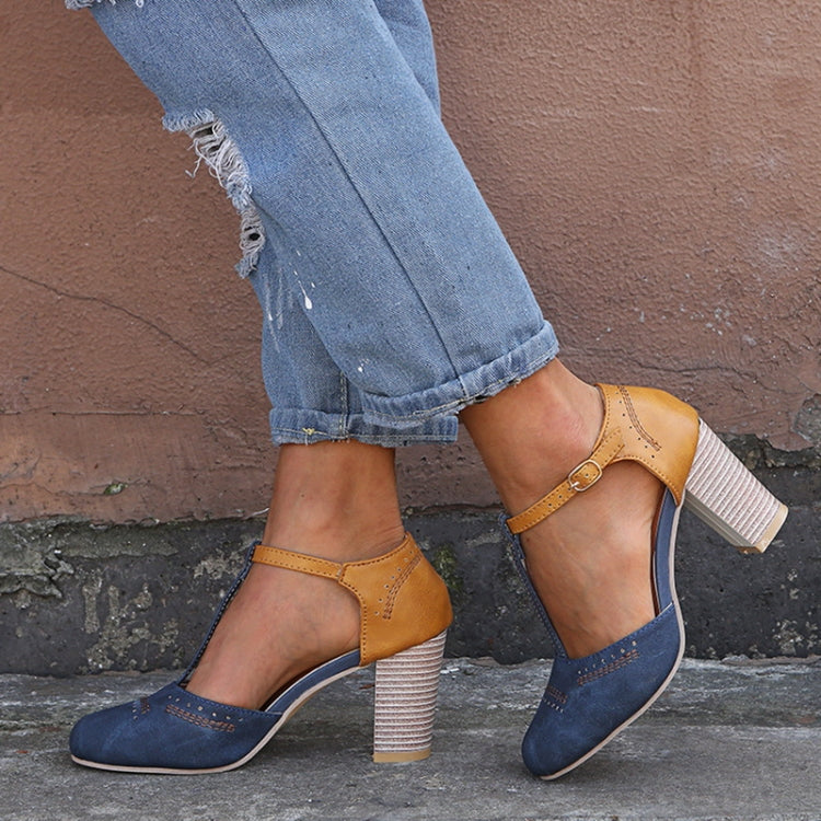 Thick Heel Suede Versatile High Heel Sandals for Women, Shoe Size:36
