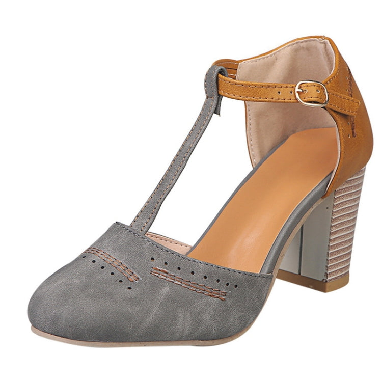 Thick Heel Suede Versatile High Heel Sandals for Women, Shoe Size:36