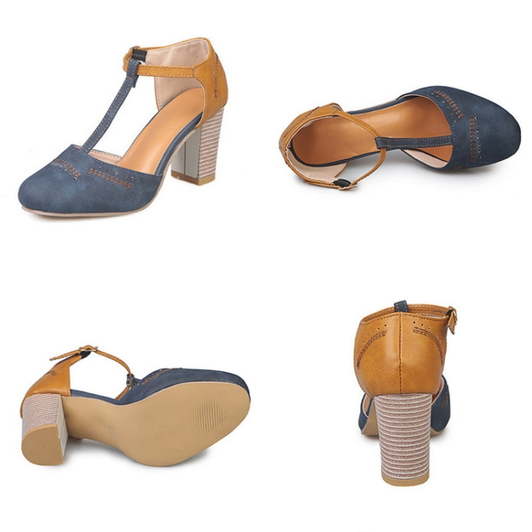 Thick Heel Suede Versatile High Heel Sandals for Women, Shoe Size:38