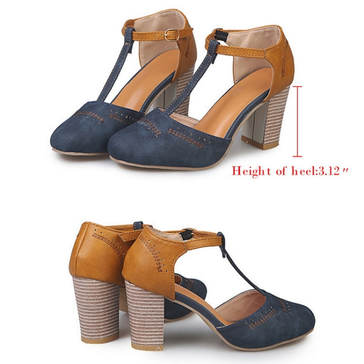 Thick Heel Suede Versatile High Heel Sandals for Women, Shoe Size:38