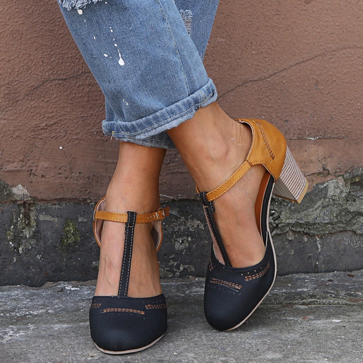 Thick Heel Suede Versatile High Heel Sandals for Women, Shoe Size:41