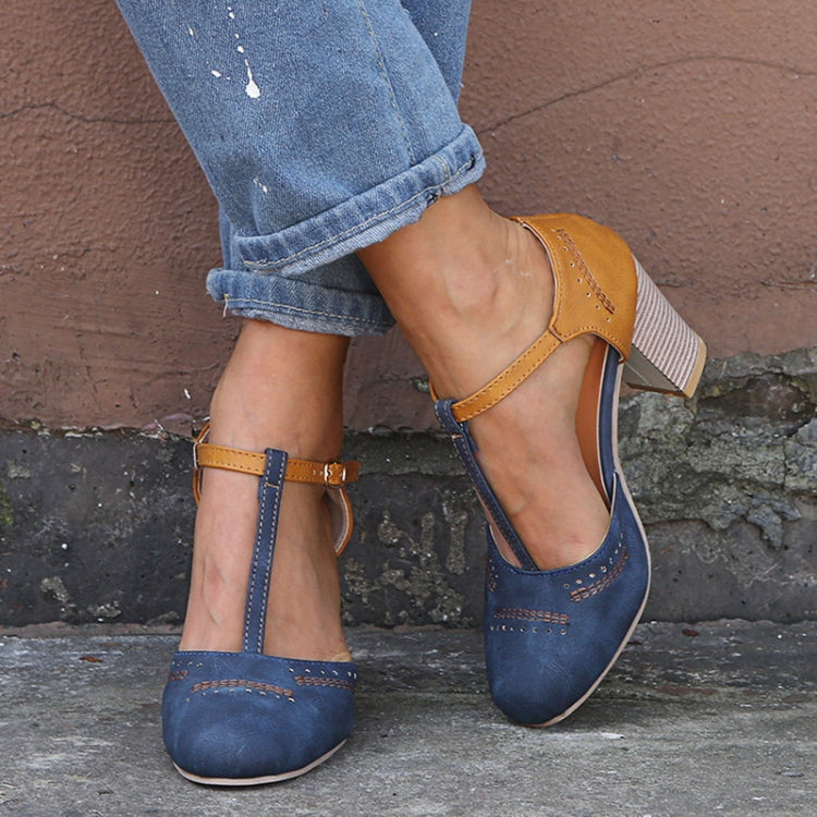 Thick Heel Suede Versatile High Heel Sandals for Women, Shoe Size:41