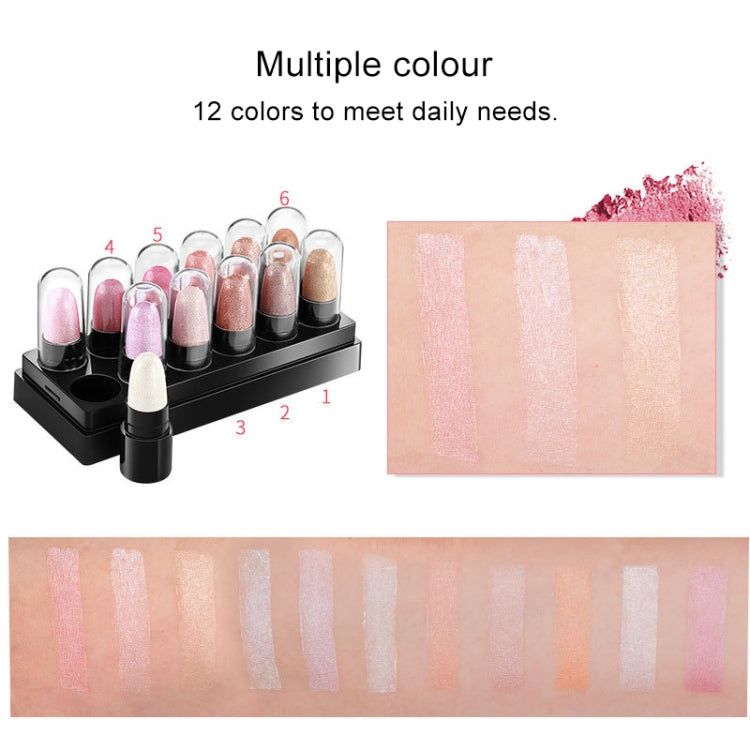 12 PCS Mini Size Mousse Eye Shadow Pen Eye Shadow Pencil Eye Makeup Eyeliner 12 Color Optional Makeup Tools