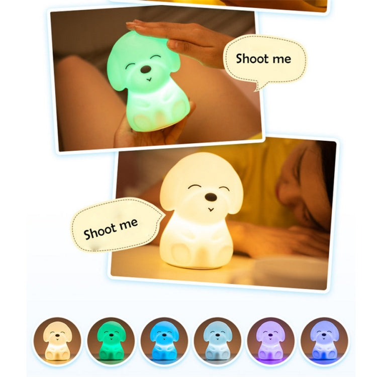 Creative Dog Silicone Pat Colorful Changing Dream Table Lamp Night Light