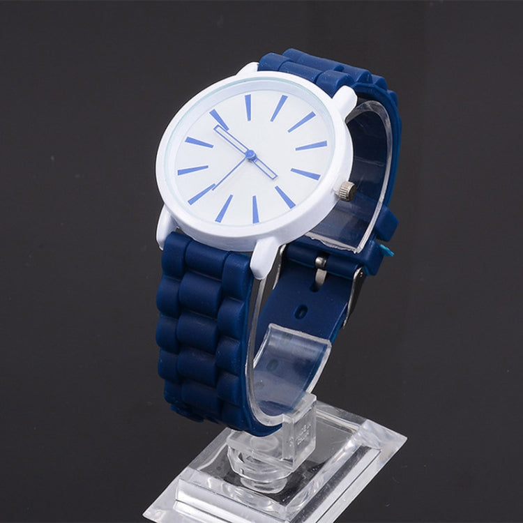 Simple Style Round Dial Jelly Silicone Strap Quartz Watch