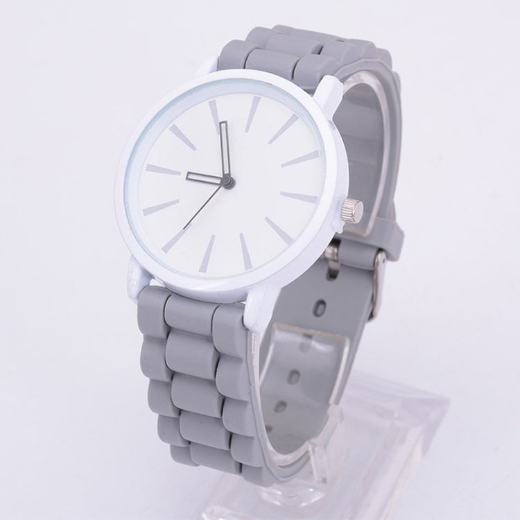Simple Style Round Dial Jelly Silicone Strap Quartz Watch