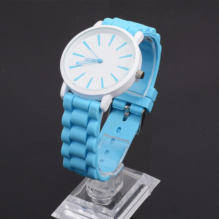 Simple Style Round Dial Jelly Silicone Strap Quartz Watch