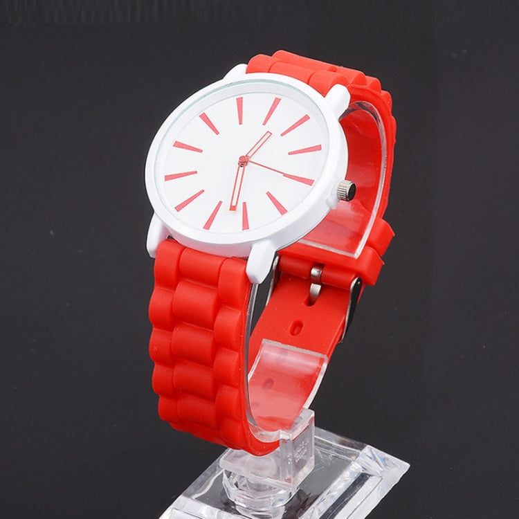 Simple Style Round Dial Jelly Silicone Strap Quartz Watch
