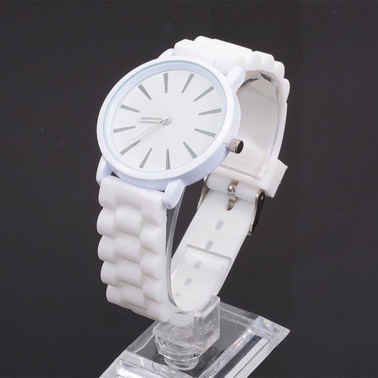 Simple Style Round Dial Jelly Silicone Strap Quartz Watch