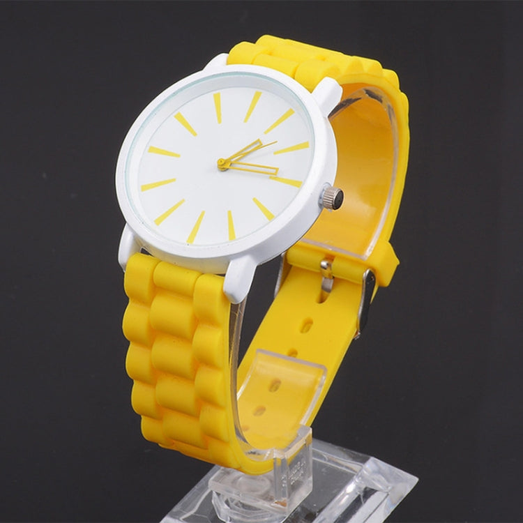 Simple Style Round Dial Jelly Silicone Strap Quartz Watch