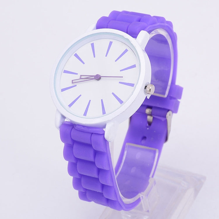 Simple Style Round Dial Jelly Silicone Strap Quartz Watch