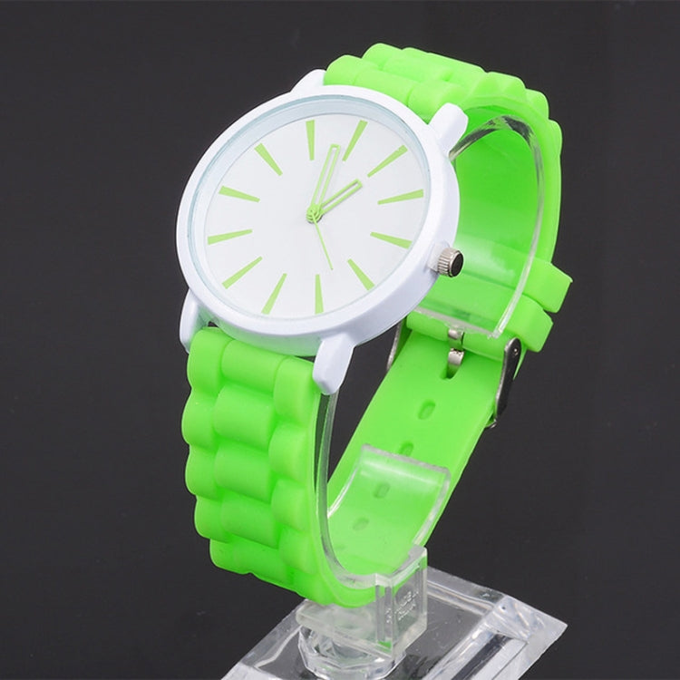 Simple Style Round Dial Jelly Silicone Strap Quartz Watch