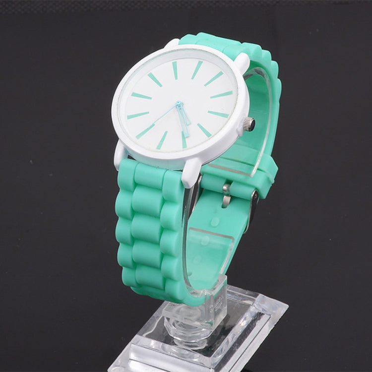 Simple Style Round Dial Jelly Silicone Strap Quartz Watch