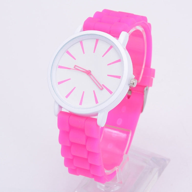 Simple Style Round Dial Jelly Silicone Strap Quartz Watch
