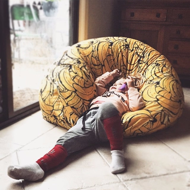 Super Comfortable Banana Pattern Beanbag Lazy Couch for Adult or Child