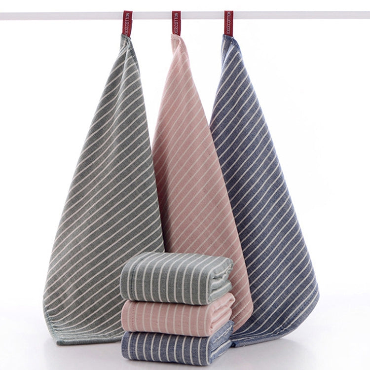 3 PCS Striped Microfiber Square Face Towels Absorbent(Pink)