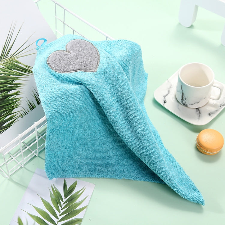 Kitchen Cute Love Heart Pattern Soft Hand Towel Cleaning Dish Microfiber Wipe Table Cloth