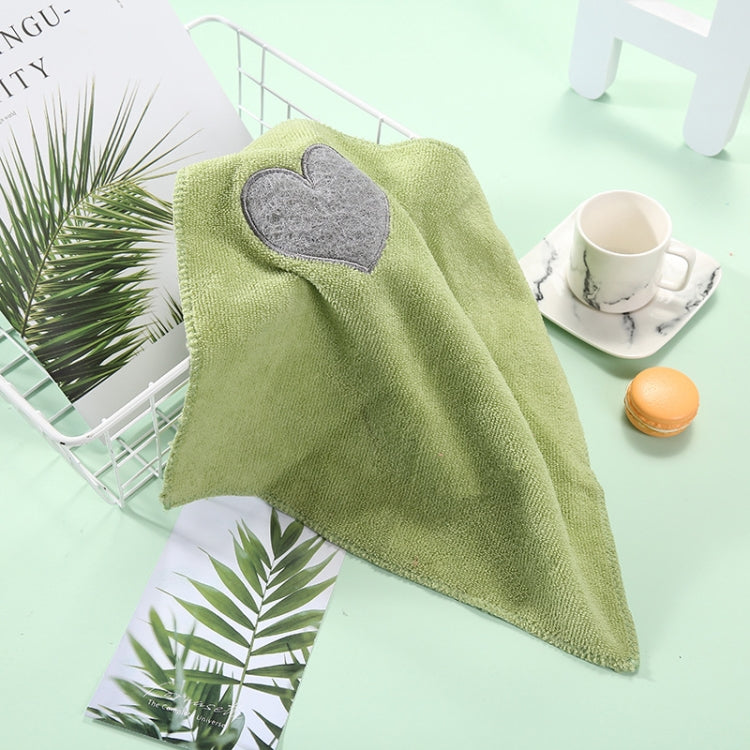 Kitchen Cute Love Heart Pattern Soft Hand Towel Cleaning Dish Microfiber Wipe Table Cloth