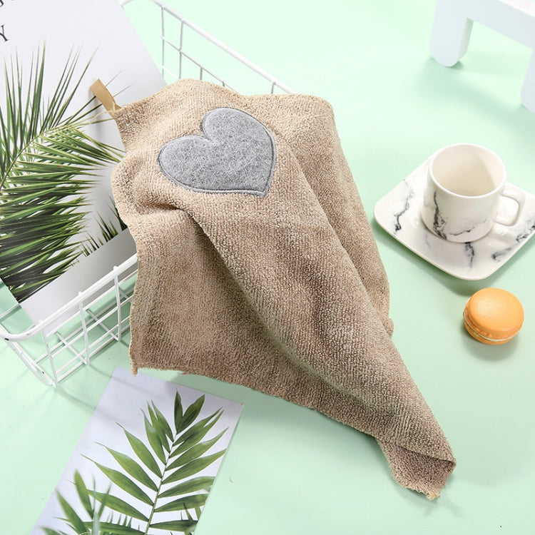 Kitchen Cute Love Heart Pattern Soft Hand Towel Cleaning Dish Microfiber Wipe Table Cloth