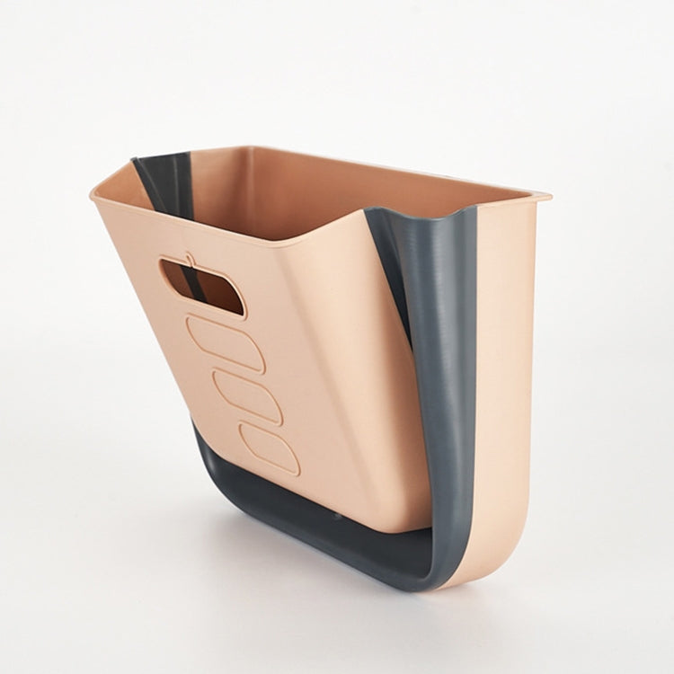 Cabinet Door Kitchen Household Plastic Wall-mounted Folding Sanitary Trash Can(White)