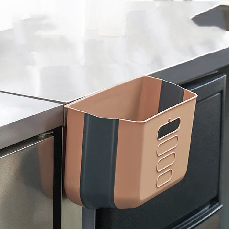 Cabinet Door Kitchen Household Plastic Wall-mounted Folding Sanitary Trash Can(White)