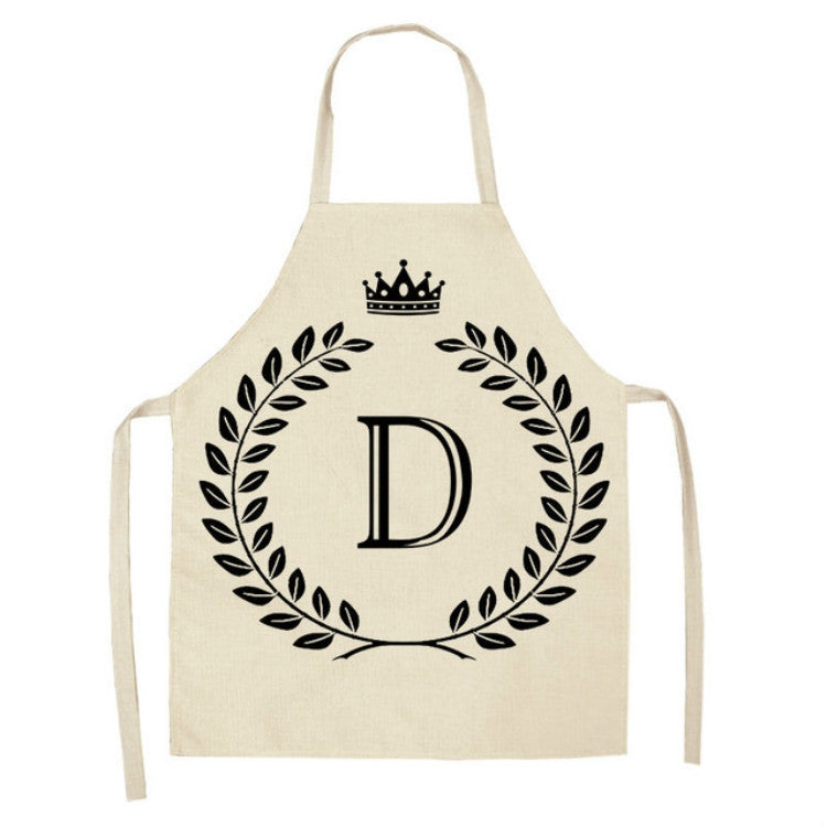 Creative Cotton Linen Sleeveless Letter Apron, Size:47x38cm