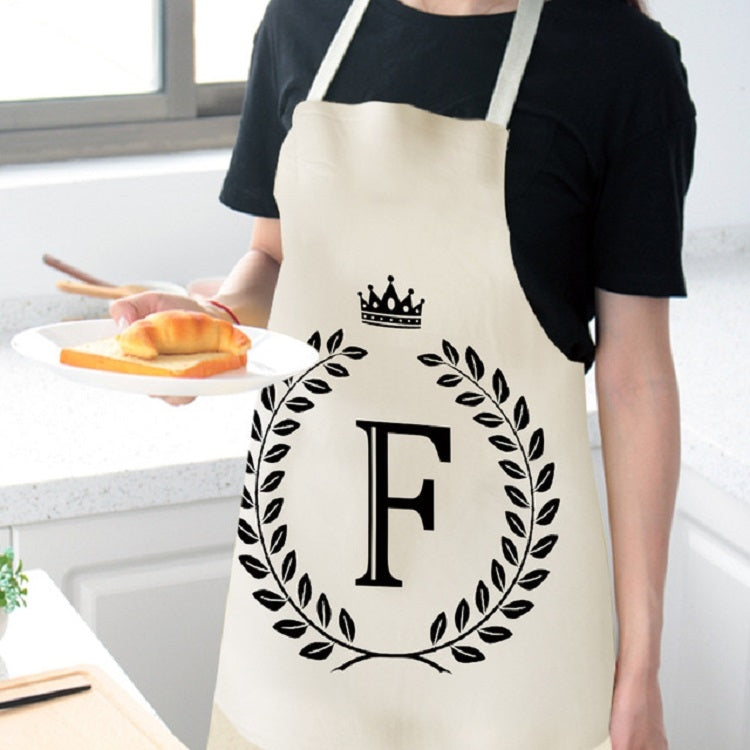 Creative Cotton Linen Sleeveless Letter Apron, Size:47x38cm