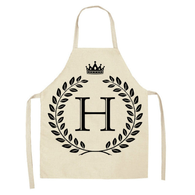 Creative Cotton Linen Sleeveless Letter Apron, Size:47x38cm