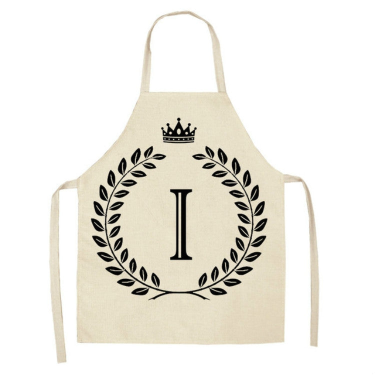 Creative Cotton Linen Sleeveless Letter Apron, Size:47x38cm