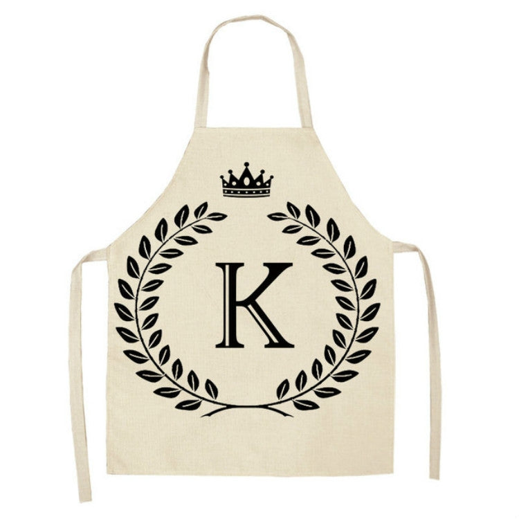 Creative Cotton Linen Sleeveless Letter Apron, Size:47x38cm